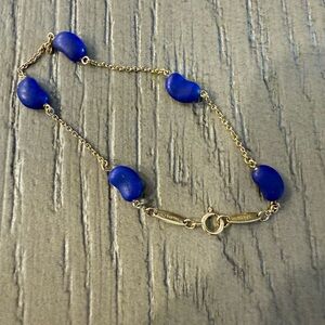 Tiffany & Co. Gold Chain Bracelet with Blue Accents